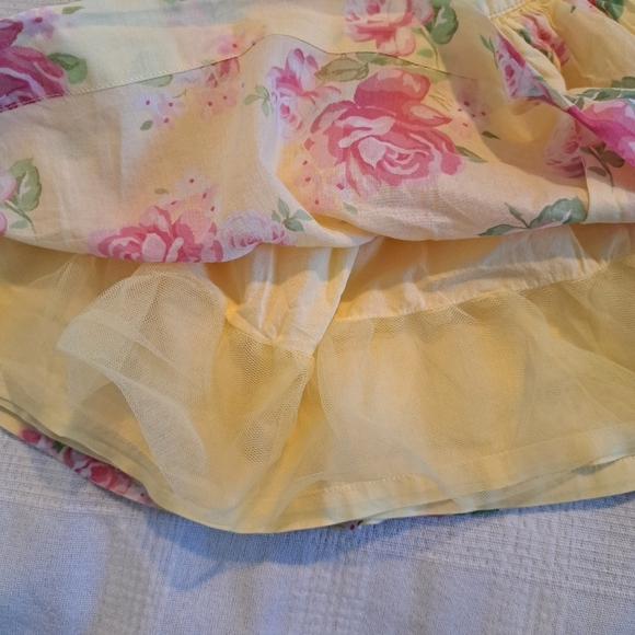 Janie and Jack girls 18-24 months yellow floral lined skirt, adjustable waist - Picture 6 of 6